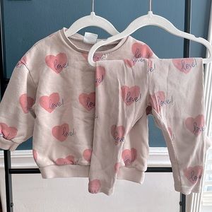 Zara Heart Printed Sweatsuit